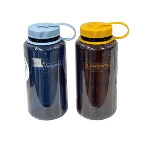 Nalgene 32 Oz Wide Mouth BPA-Free Water Bottles With Screw Caps (Indigo/Laker)